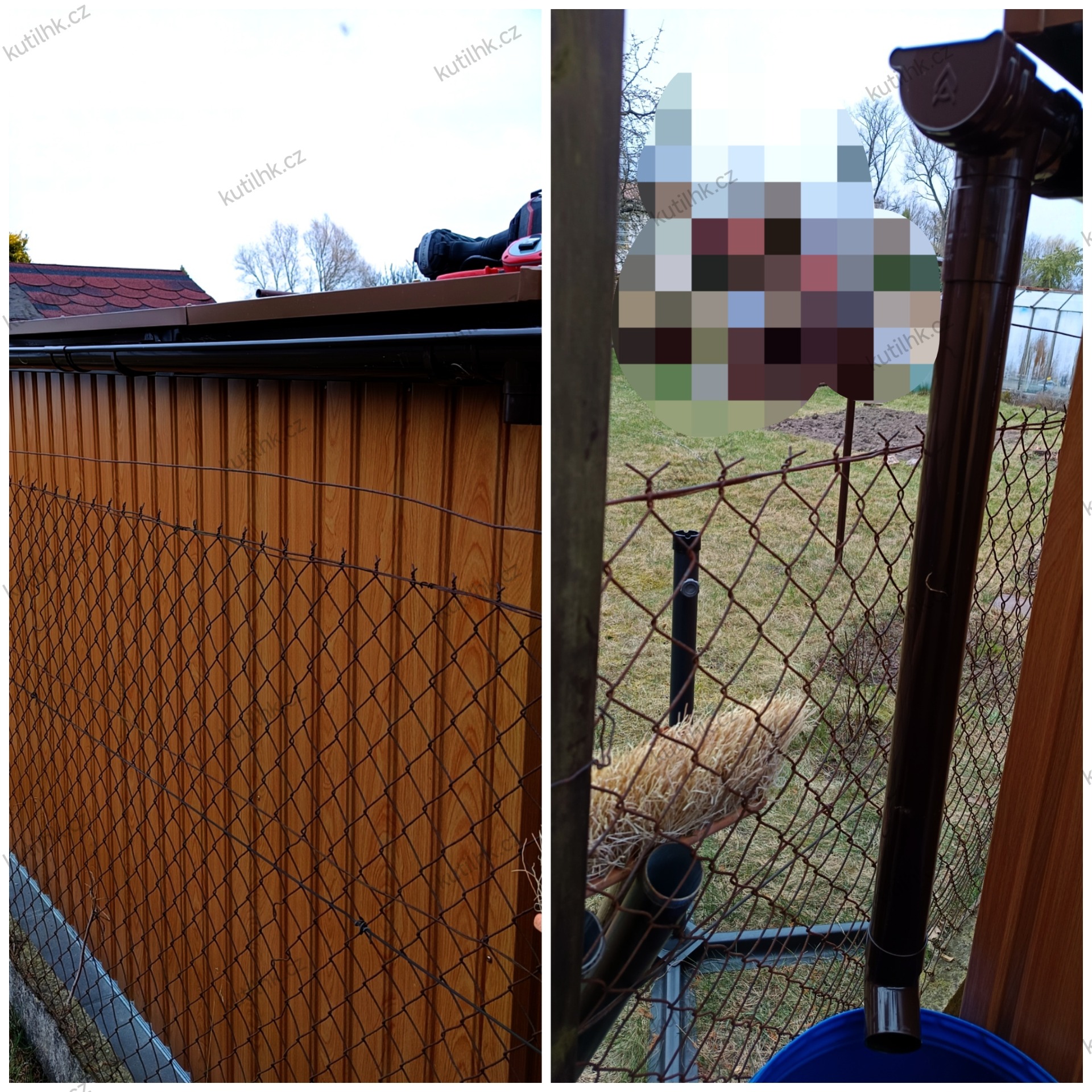 montáž žlabu a svodu na dešťovou vodu